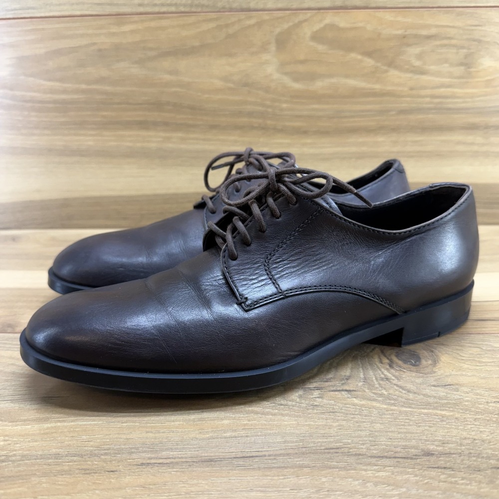 Ermenegildo ZEGNA Oxfords Formal Shoes Mens 6 D Brown Leather Plain Toe Modern‎